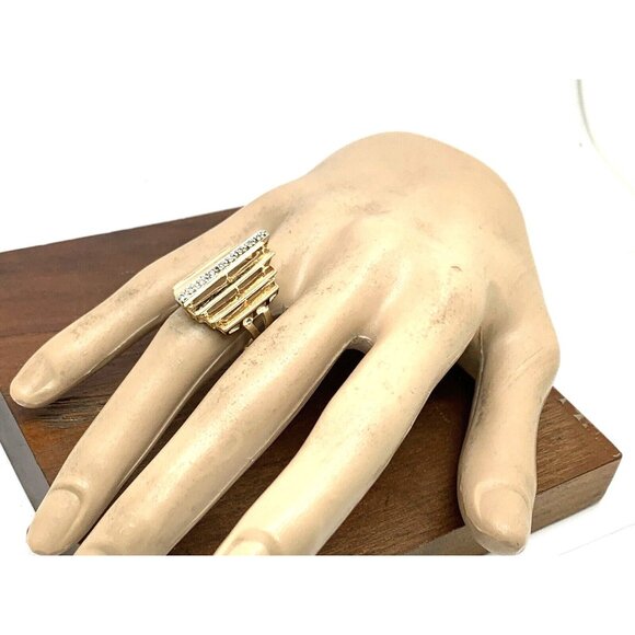 Cocktail Ring Diamond Geometric 14k Yellow Gold Estate Jewelry Women's Size 6 - Picture 14 of 15